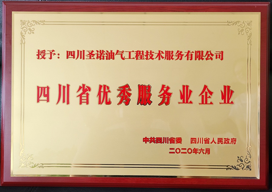 圣诺公司荣膺“四川省优秀服务业企业”